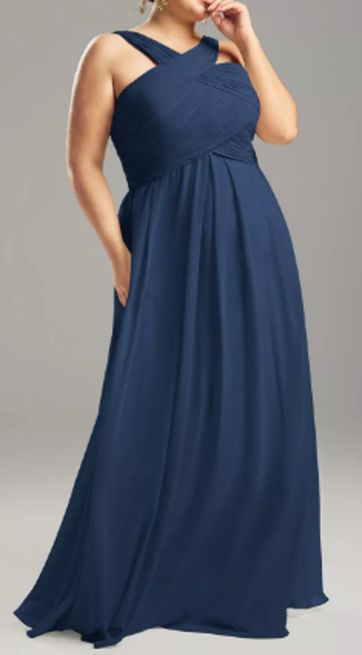 AW BRIDAL 4 S navy blue Vienna wedding Guest formal party maxi dress NEW B40